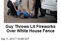 Guy Throws Lit Fireworks Over White House Fence