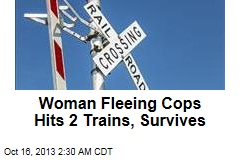 Woman Fleeing Cops Hits 2 Trains, Survives