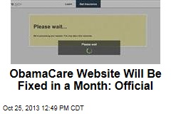ObamaCare Website Will Be Fixed in a Month: Official