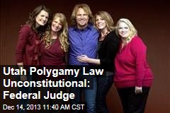 Utah Polygamy Law Unconstitutional: Federal Judge