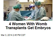 4 Women With Womb Transplants Get Embryos