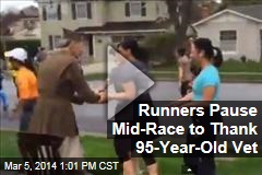 Runners Pause Mid-Race to Thank 95-Year-Old Vet