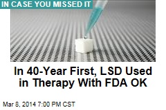 In 40-Year First, LSD Used in Therapy With FDA OK