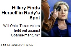 Hillary Finds Herself in Rudy's Spot
