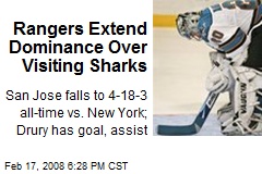 Rangers Extend Dominance Over Visiting Sharks