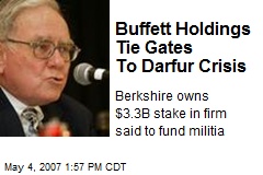 Buffett Holdings Tie Gates To Darfur Crisis