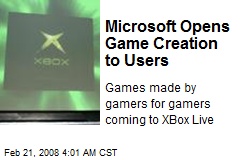 Microsoft Opens Game Creation to Users