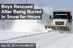 Plow Traps Boys in Snow Fort