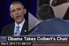 Obama Takes Colbert&#39;s Chair