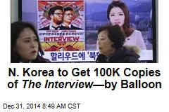 N. Korea to Get 100K Copies of The Interview &mdash;by Balloon