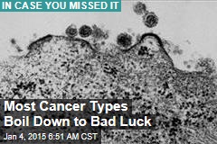 Most Cancer Types Boil Down to Bad Luck