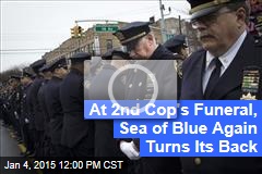 At 2nd Cop&#39;s Funeral, Sea of Blue Again Turns Its Back