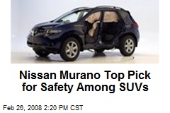Nissan Murano Top Pick for Safety Among SUVs