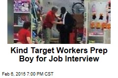 Kind Target Worker Preps Boy for Interview