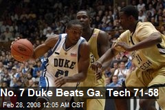 No. 7 Duke Beats Ga. Tech 71-58