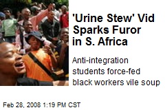 'Urine Stew' Vid Sparks Furor in S. Africa