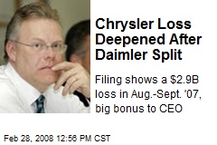 Chrysler Loss Deepened After Daimler Split