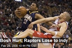 Bosh Hurt; Raptors Lose to Indy