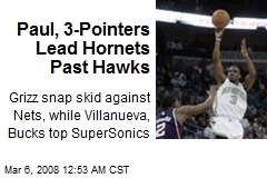 Paul, 3-Pointers Lead Hornets Past Hawks