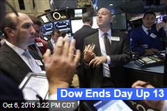 Dow Ends Day Up 13