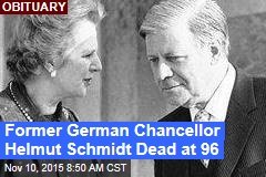 Former German Chancellor Helmut Schmidt Dead at 96