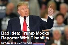 Bad Idea: Trump Mocks Reporter With Disability