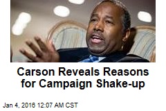 Carson Reveals Reasons for Campaign Shake-up