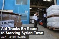 Aid Trucks En Route to Starving Syrian Town