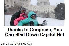 Thanks to Congress, You Can Sled Down Capitol Hill
