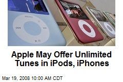 Apple May Offer Unlimited Tunes in iPods, iPhones