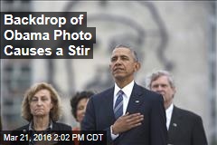 Backdrop of Obama Photo Causes a Stir