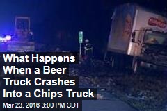 What Happens When a Beer Truck Crashes Into a Chips Truck