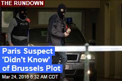 Paris Suspect &#39;Didn&#39;t Know&#39; of Brussels Plot