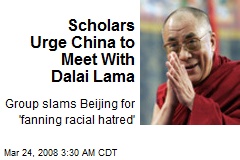 Scholars Urge China to Meet With Dalai Lama