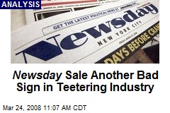 Newsday Sale Another Bad Sign in Teetering Industry