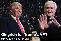 Gingrich for Trump&#39;s VP?