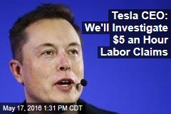 Tesla CEO: We&#39;ll Investigate $5 an Hour Labor Claims