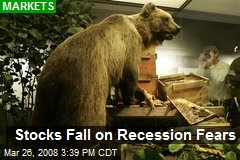 Stocks Fall on Recession Fears