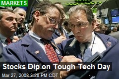 Stocks Dip on Tough Tech Day
