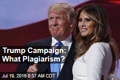 Trump Campaign: What Plagiarism?
