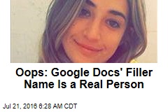 Oops: Google Docs&#39; Filler Name Is a Real Person