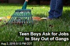 Teen Boys Ask for Jobs to Stay Out of Gangs