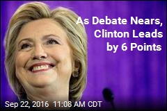 As Debate Nears, Clinton Leads by 6 Points