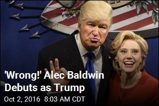 &#39;Wrong!&#39; Alec Baldwin Debuts as Trump