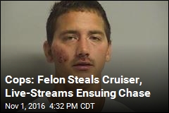Man Allegedly Live-Streams Chase After Stealing Cop Car