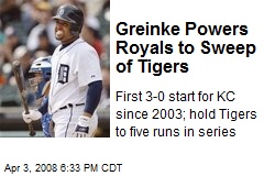 Greinke Powers Royals to Sweep of Tigers