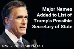 Sources Say Trump Considering Romney, Petraeus for Secretary of State