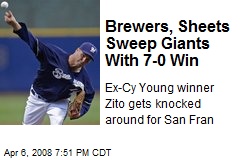 Brewers, Sheets Sweep Giants With 7-0 Win