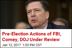 Pre-Election Actions of FBI, Comey, DOJ Under Review