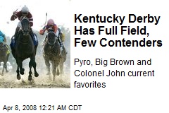 Kentucky Derby Has Full Field, Few Contenders